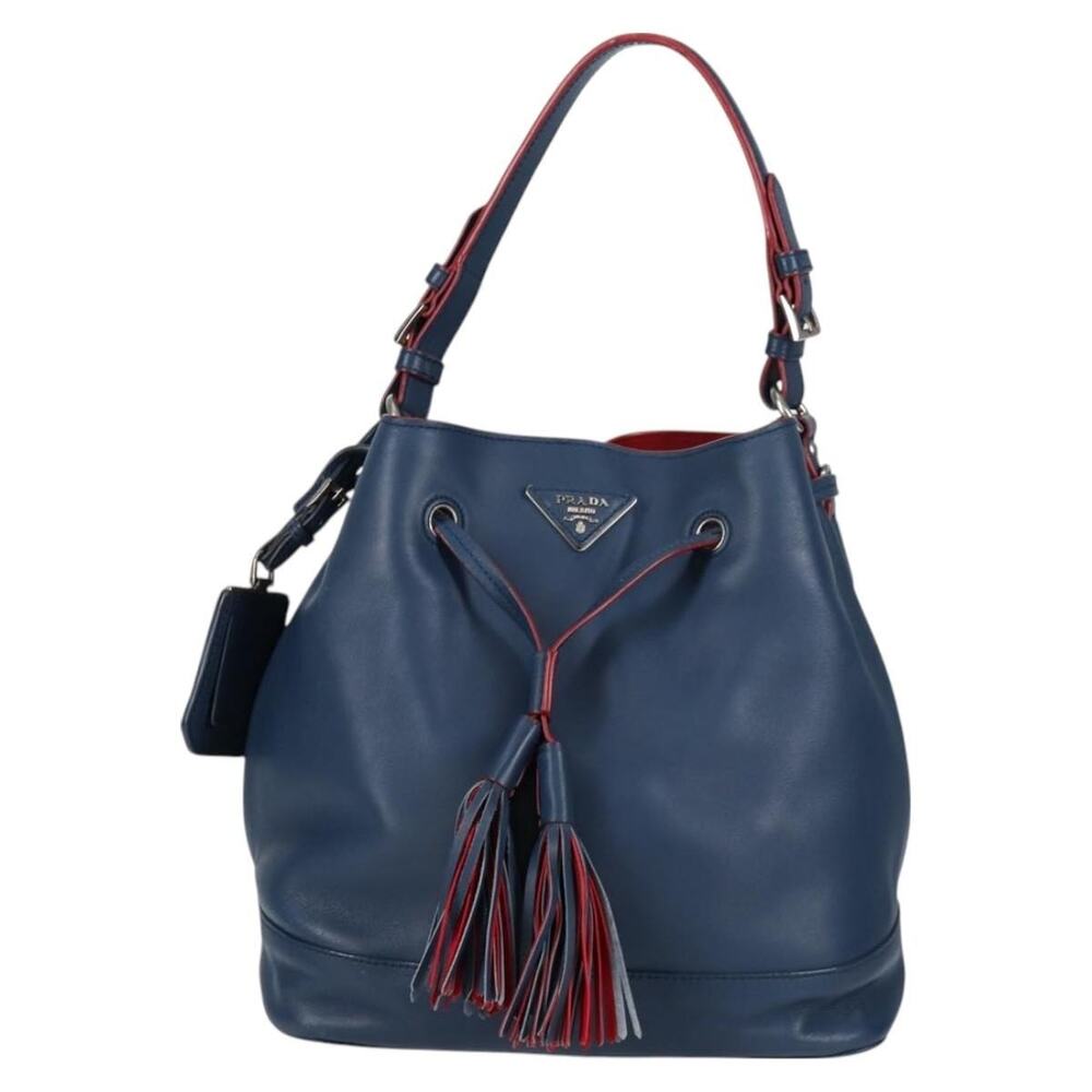 Prada Leather Shoulder Bag Blue